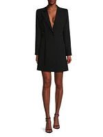 Crepe Single-Button Blazer Dress