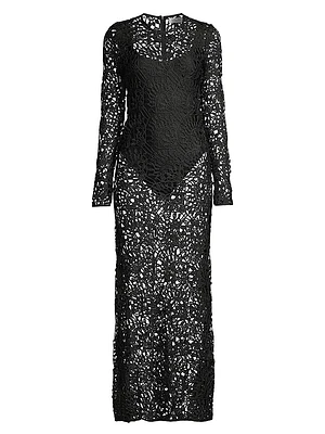 Camila Geometric Lace Maxi Dress