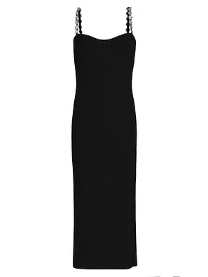 Wave Rib-Knit Midi-Dress