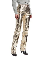Metallic Leather Pants