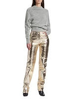 Metallic Leather Pants