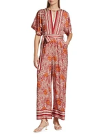 The Ines Printed Silk-Blend Jumpsuit