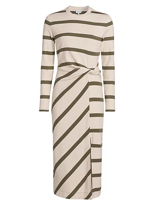 Cody Striped Twist Midi-Dress