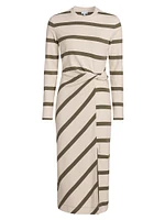 Cody Striped Twist Midi-Dress