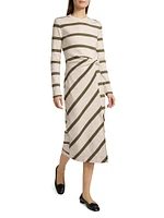 Cody Striped Twist Midi-Dress
