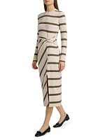 Cody Striped Twist Midi-Dress
