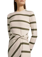 Cody Striped Twist Midi-Dress