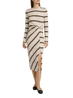 Cody Striped Twist Midi-Dress