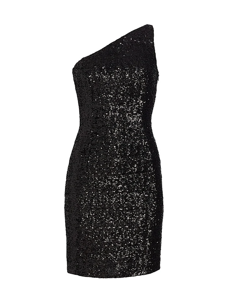 Sequin One-Shoulder Minidress