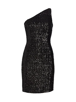 Sequin One-Shoulder Minidress