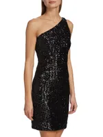 Sequin One-Shoulder Minidress