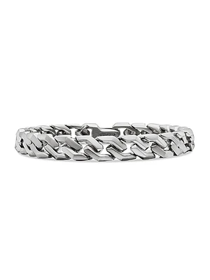 Curb Chain Angular Link Bracelet Sterling Silver, 8.7mm