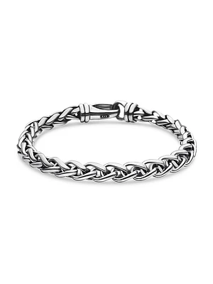 Wheat Chain Bracelet Sterling Silver, 6mm