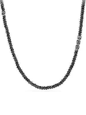 Memento Mori Skull Station Necklace Sterling Silver