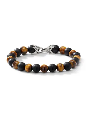 Spiritual Beads Alternating Bracelet Sterling Silver