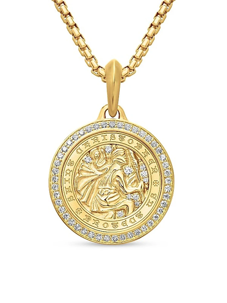 St. Christopher Amulet in 18K Yellow Gold
