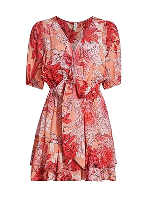 Freya Floral Tie-Front Minidress