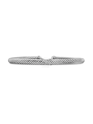 X Classic Cable Station Bracelet Sterling Silver