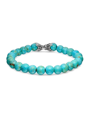 Spiritual Bead Turquoise & Sterling Silver Bracelet