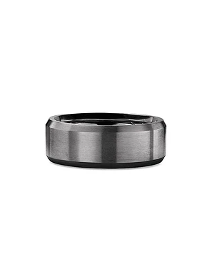 Streamline Beveled Band Ring Titanium, 8.5MM