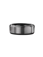 Streamline Beveled Band Ring Titanium, 8.5MM