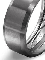 Streamline Beveled Band Ring Titanium, 8.5MM