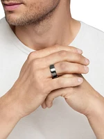 Streamline Beveled Band Ring Titanium, 8.5MM