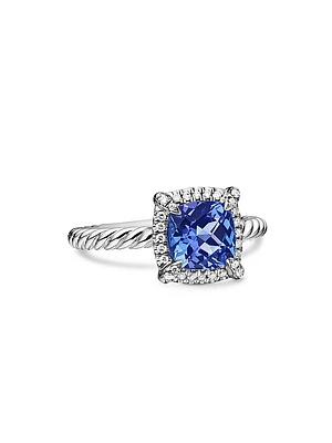 Petite Chatelaine Pavé Bezel Ring 18K White Gold