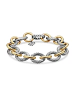Oval Link Chain Bracelet With 18K Yellow Gold