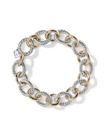 Oval Link Chain Bracelet With 18K Yellow Gold