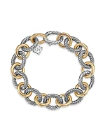 Oval Link Chain Bracelet With 18K Yellow Gold