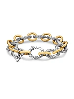 Oval Link Chain Bracelet With 18K Yellow Gold
