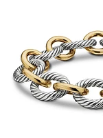 Oval Link Chain Bracelet With 18K Yellow Gold