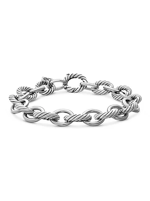 Oval Link Chain Bracelet Sterling Silver, 10mm