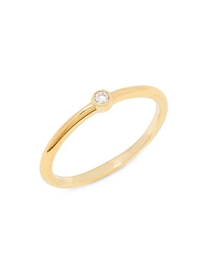 Coco 14K-Yellow-Gold Vermeil & 0.05 TCW Lab-Grown Diamond Ring