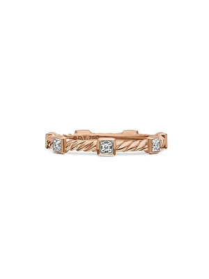 Cable Collectibles Stations Stack Ring 18K Rose Gold