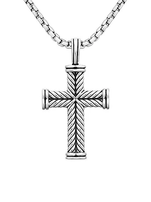 Chevron Cross Pendant in Sterling Silver