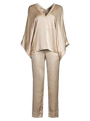 Key Essentials Silk Two-Piece Pajama Set