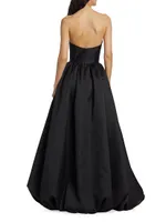 Vieda Strapless Bubble-Hem Gown