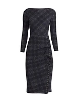 Adlia Plaid Body-Con Midi-Dress