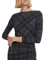 Adlia Plaid Body-Con Midi-Dress