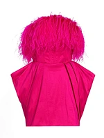 Paula Feather-Trimmed Minidress