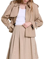 Short Studded Trench Jacket