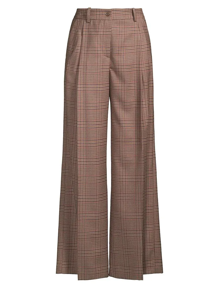 Prince Of Wales Wide-Leg Trousers