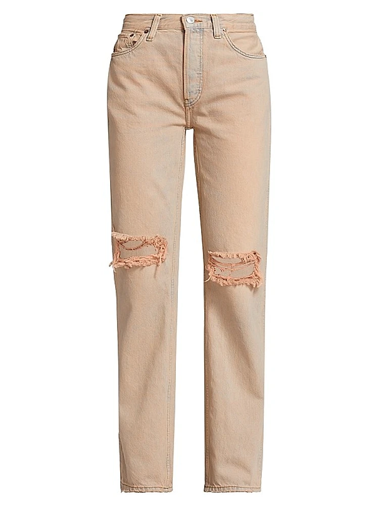 90's Destroyed Straight-Leg Jeans