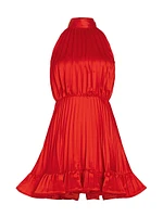 Amiri Pleated Halter Minidress