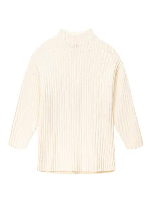 Linear Rib-Knit Sweaterdress