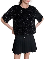Sequinned Velvet Top