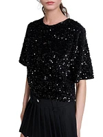 Sequinned Velvet Top
