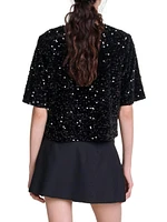 Sequinned Velvet Top